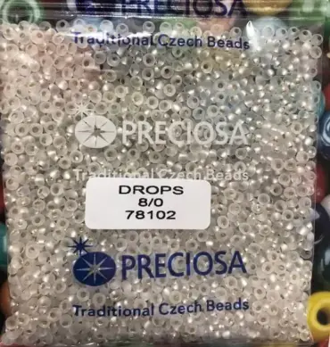 Preciosa Drops Beads 78102 8/0 3.5 Oz Matte