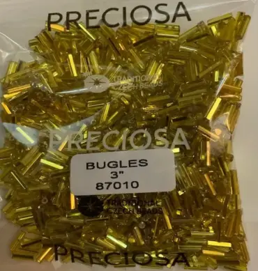 Preciosa Bugles Beads 87010 3" 3.5 Oz Square