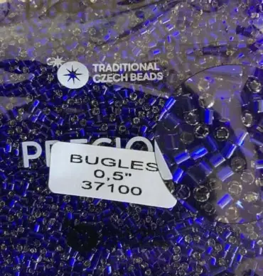 Preciosa Bugles Beads 37100 0.5" 3.5 Oz Hexagon