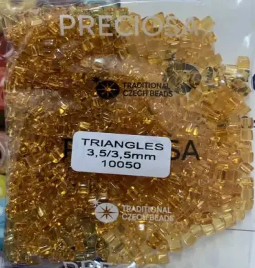 Preciosa Triangle Beads 10050 3.5x3.5mm  3.5 oz