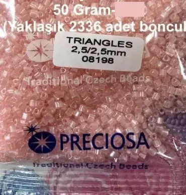 Preciosa Triangle Beads 08198 2.5x2.5mm 3.5 oz