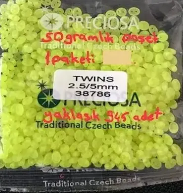 Preciosa Twin Beads 3.5 Oz 38786 2.5/5mm