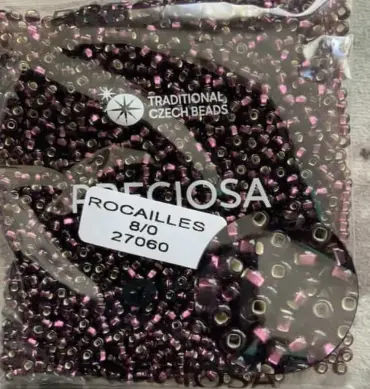 Preciosa Round Seed Beads 27060 8/0 3.5 Oz Square