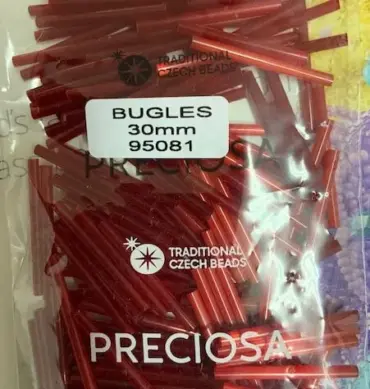 Preciosa Bugles Beads 95081 30mm 3.5 Oz