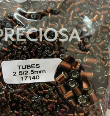 Preciosa Tubes Beads 17140 2.5x2.5mm 3.5 Oz