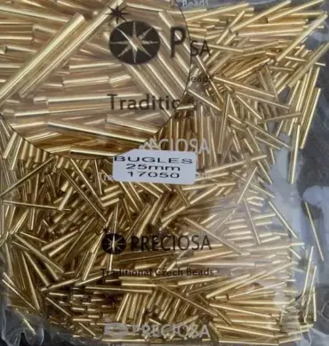 Preciosa Bugles Beads 17050 25 mm 3.5 Oz