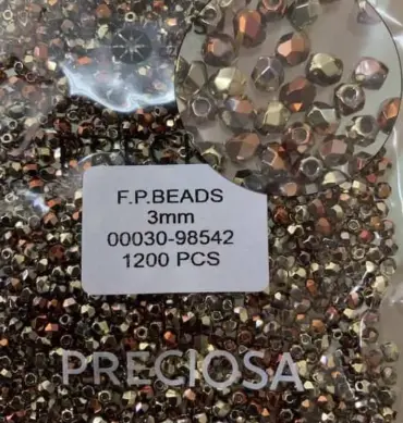Preciosa Fire Polished Beads FP 3mm 00030-98542 100 Pcs