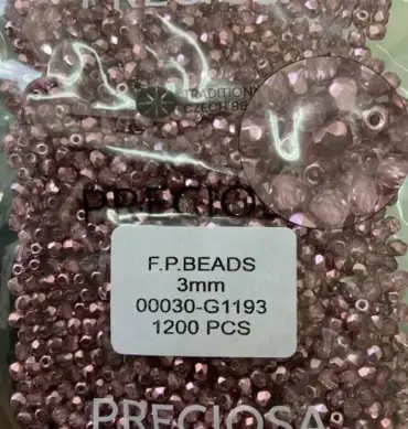 Preciosa Fire Polished Beads FP 3mm 00030-G1193 100 Pcs