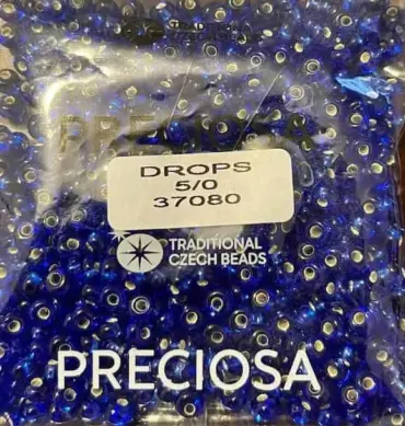Preciosa Drops Beads 37080 5/0 3.5 Oz
