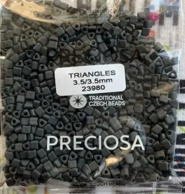 Preciosa Triangle Beads 23980 3.5x3.5mm 3.5 oz Matte