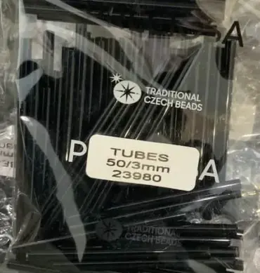 Preciosa Tubes Beads 23980 50x3mm 3.5 Oz