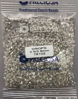 Preciosa Drops Beads 78102 3.5/3.9MM 3.5 Oz