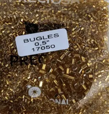 Preciosa Bugles Beads 17050 0.5" 3.5 Oz Hexagon