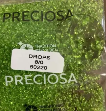 Preciosa Drops Beads 50220 8/0 3.5 Oz