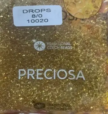 Preciosa Drops Beads 10020 8/0 3.5 Oz