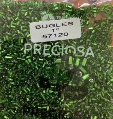 Preciosa Bugles Beads 57120 1" 3.5 Oz Square