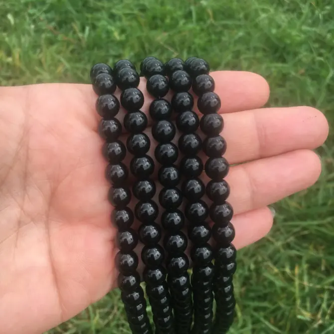 Black Onyx Stone 8mm Natural Beads for Jewelry Making - Image 5