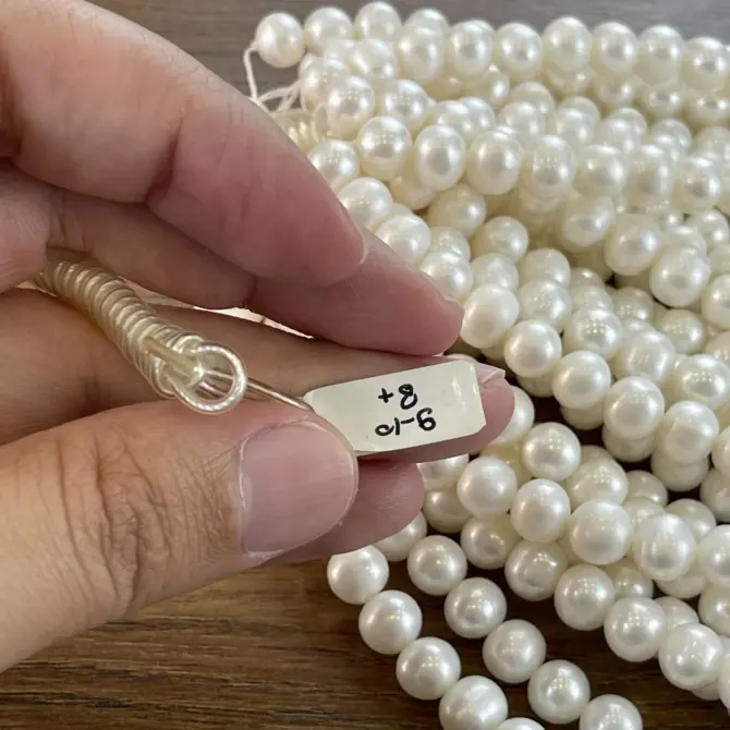 Lonjew Real Pearls 9-10mm B+ Grade Quality Approx 47 Pcs One Strand - Image 14