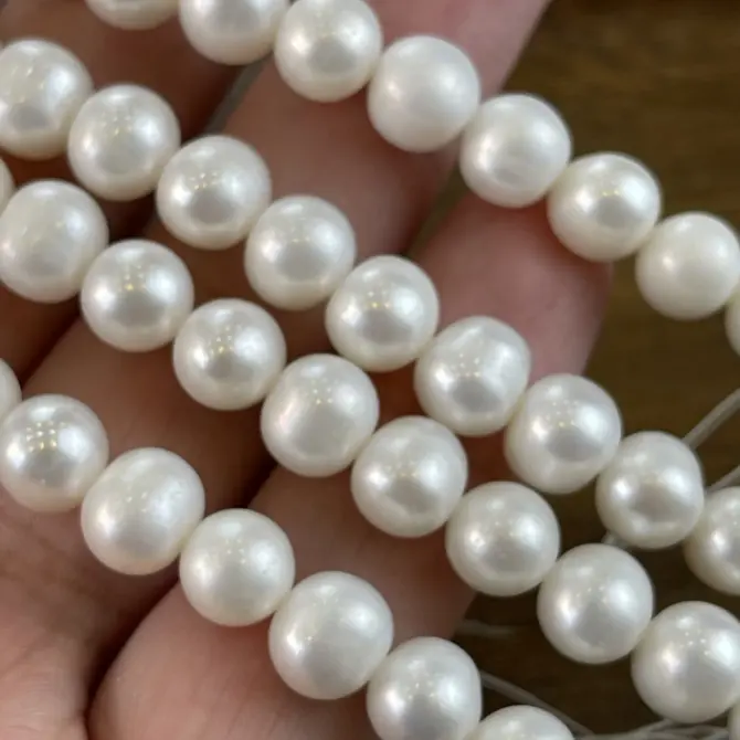 Lonjew Real Pearls 9-10mm B+ Grade Quality Approx 47 Pcs One Strand - Image 13