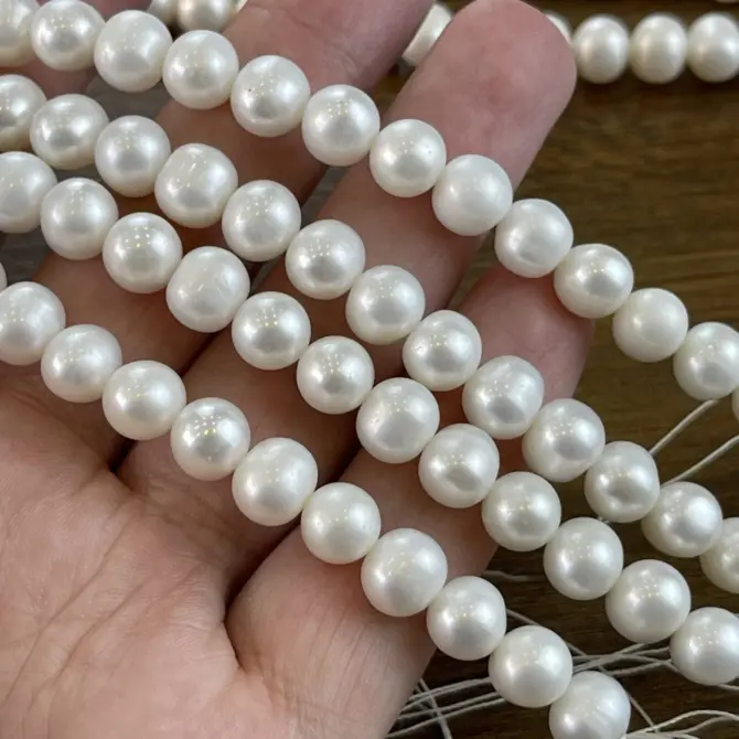 Lonjew Real Pearls 9-10mm B+ Grade Quality Approx 47 Pcs One Strand - Image 11
