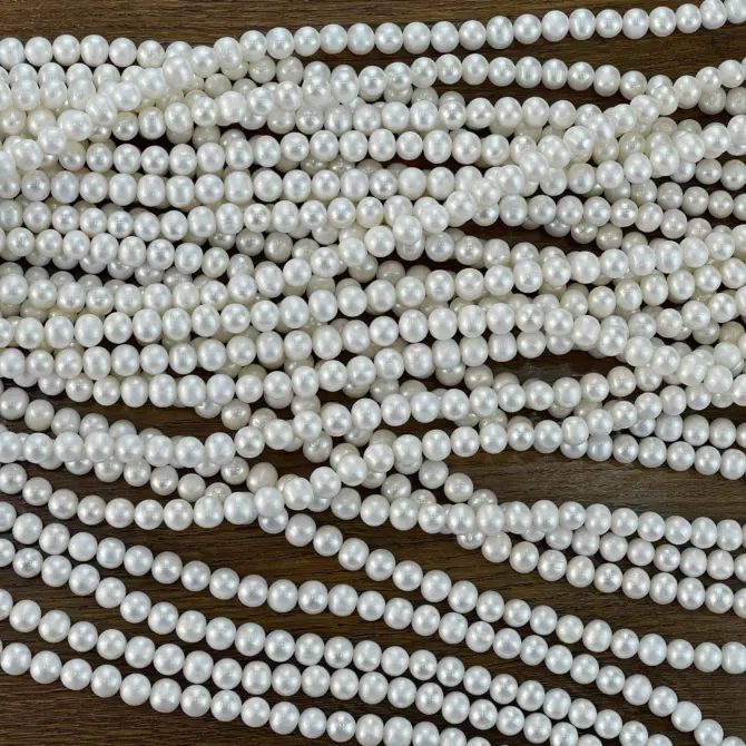 Lonjew Real Pearls 9-10mm B+ Grade Quality Approx 47 Pcs One Strand - Image 5