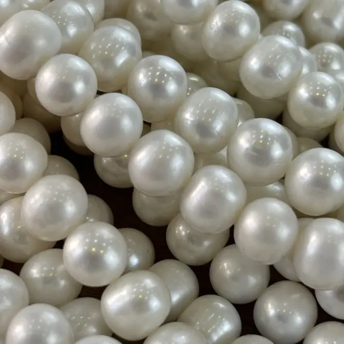 Lonjew Real Pearls 9-10mm B+ Grade Quality Approx 47 Pcs One Strand - Image 3