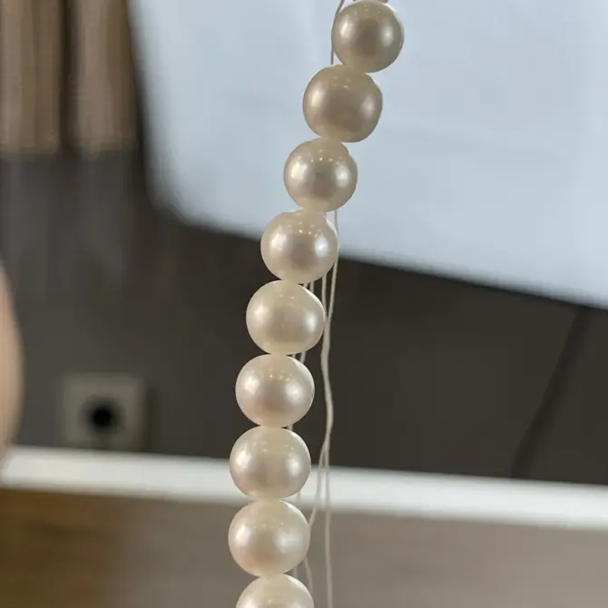 Lonjew Real Pearls 9-10mm B+ Grade Quality Approx 47 Pcs One Strand - Image 2