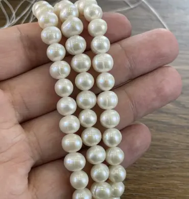 Lonjew Real Pearls 8-8.5mm B+ Grade Quality Approx 51 Pcs One Strand
