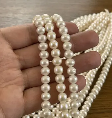 Lonjew Real Pearls 9-10mm B+ Grade Quality Approx 51 Pcs One Strand
