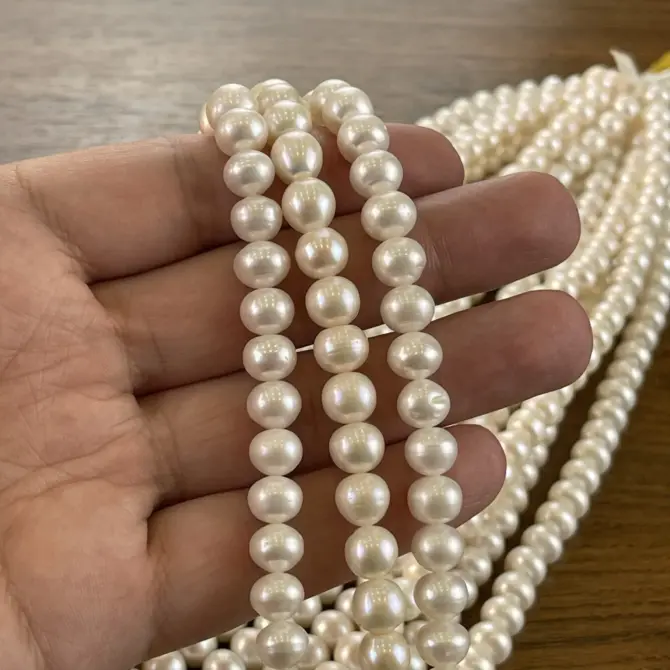 Lonjew Real Pearls 9-10mm B+ Grade Quality Approx 51 Pcs One Strand
