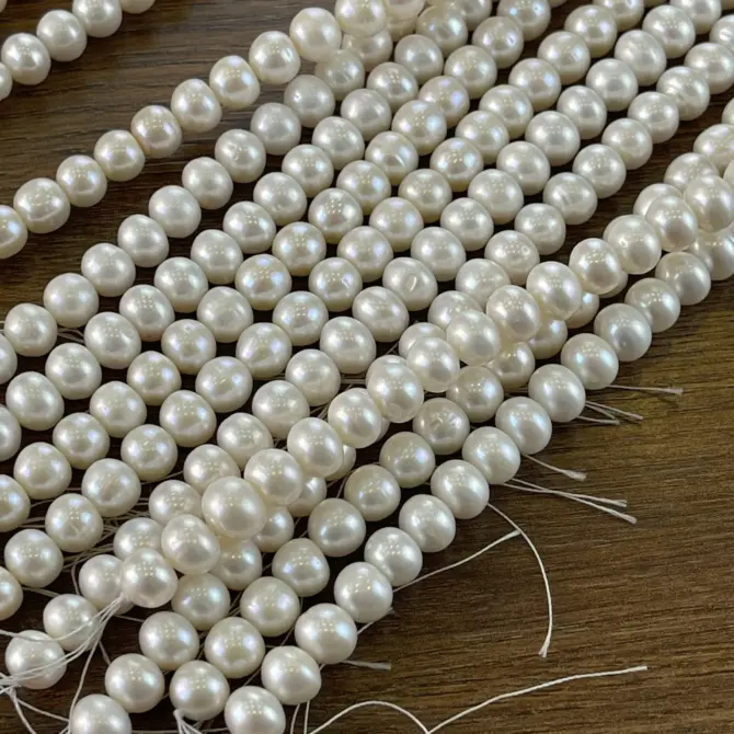 Lonjew Real Pearls 9-10mm B+ Grade Quality Approx 51 Pcs One Strand - Image 7