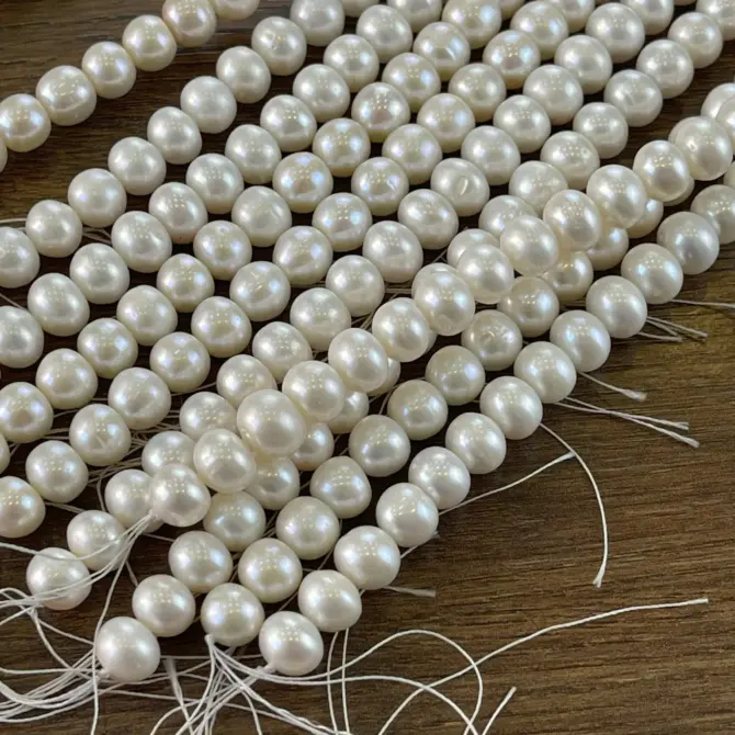 Lonjew Real Pearls 9-10mm B+ Grade Quality Approx 51 Pcs One Strand - Image 6