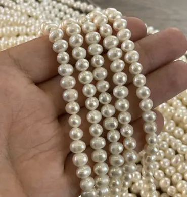 Lonjew Real Pearls 6.5-7mm A Grade Quality Approx 63 Pcs One Strand