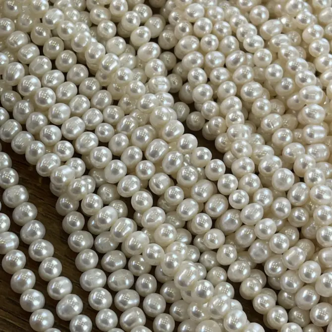 Lonjew Real Pearls 6.5-7mm A Grade Quality Approx 63 Pcs One Strand - Image 8