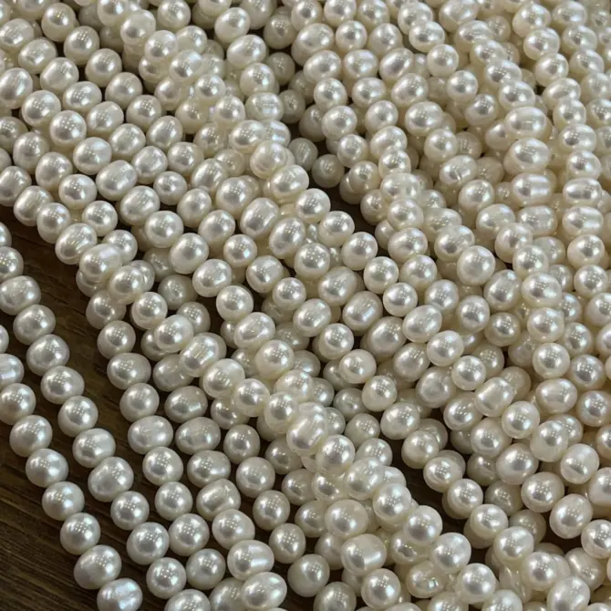 Lonjew Real Pearls 6.5-7mm A Grade Quality Approx 63 Pcs One Strand - Image 5