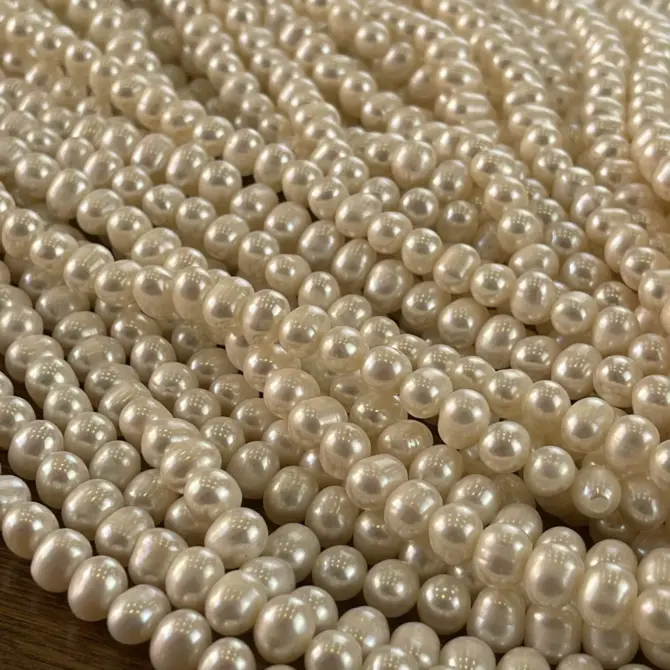 Lonjew Real Pearls 6.5-7mm A Grade Quality Approx 63 Pcs One Strand - Image 4