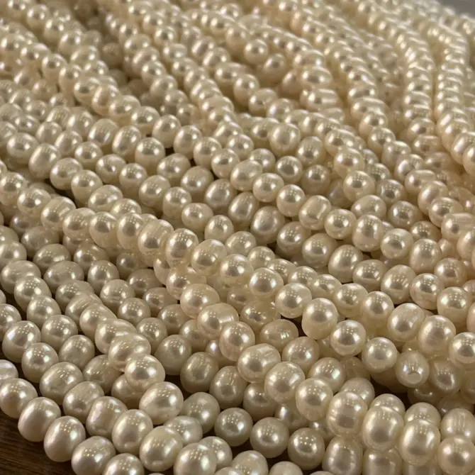 Lonjew Real Pearls 6.5-7mm A Grade Quality Approx 63 Pcs One Strand - Image 3