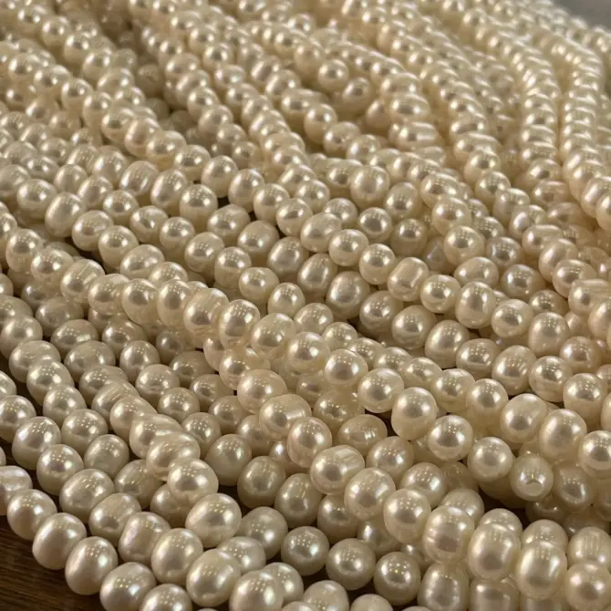 Lonjew Real Pearls 6.5-7mm A Grade Quality Approx 63 Pcs One Strand - Image 2