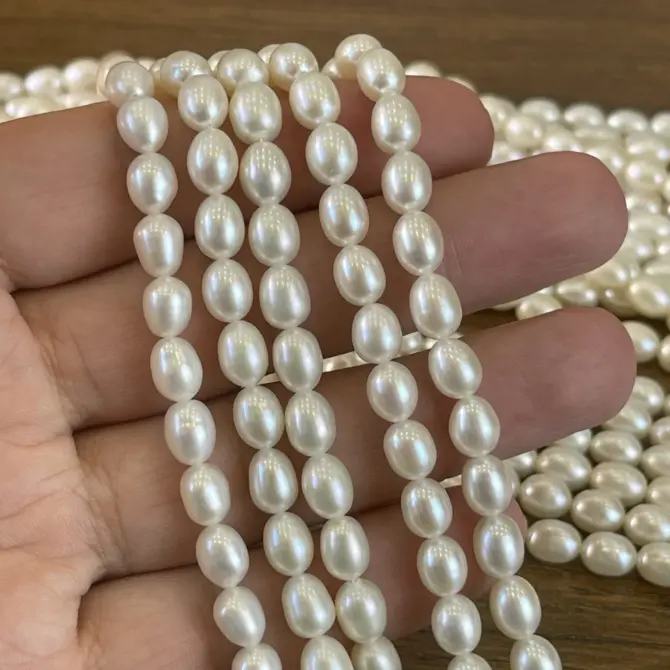 Lonjew Real Pearls 6-7mm AAA Grade Quality Approx 48 Pcs One Strand