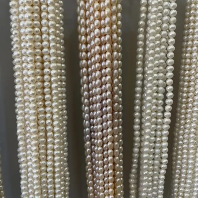 Lonjew Real Pearls 8-8.5mm AA+ Grade Quality Approx 40 Pcs One Strand Pink Multicolor - Image 5