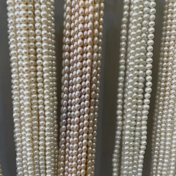 Lonjew Real Pearls 8-8.5mm AA+ Grade Quality Approx 40 Pcs One Strand Pink Multicolor - Image 4