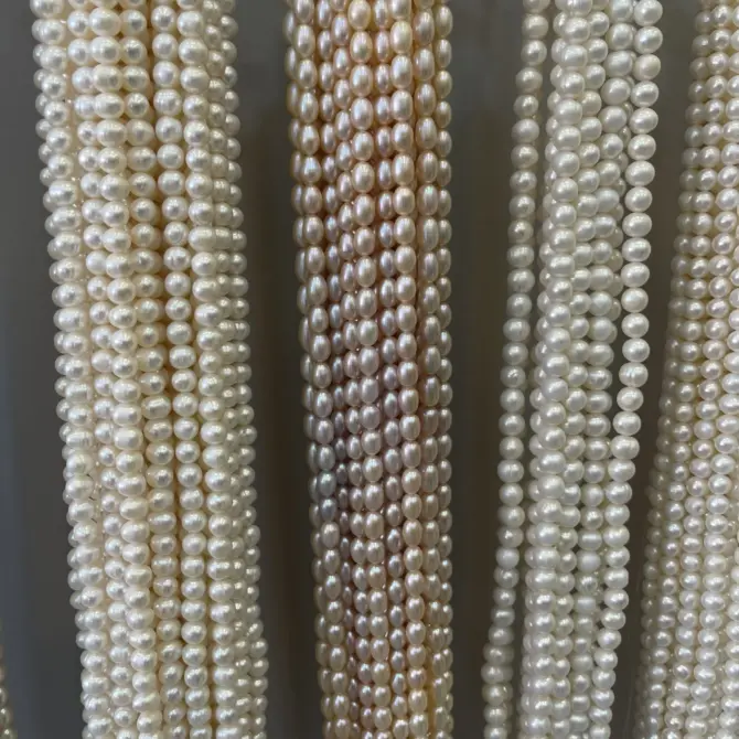 Lonjew Real Pearls 8-8.5mm AA+ Grade Quality Approx 40 Pcs One Strand Pink Multicolor - Image 3