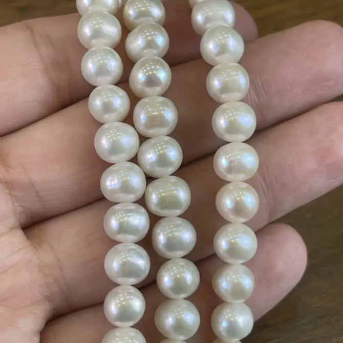 Lonjew Real Pearls 8-8.5mm AA Grade Quality Approx 50 Pcs One Strand AN045