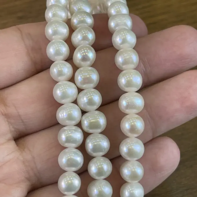 Lonjew Real Pearls 8-8.5mm AA Grade Quality Approx 50 Pcs One Strand AN045 - Image 6