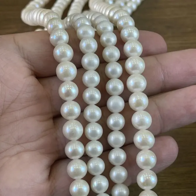 Lonjew Real Pearls 9-9.5mm A+ Grade Quality Approx 50 Pcs One Strand HM055