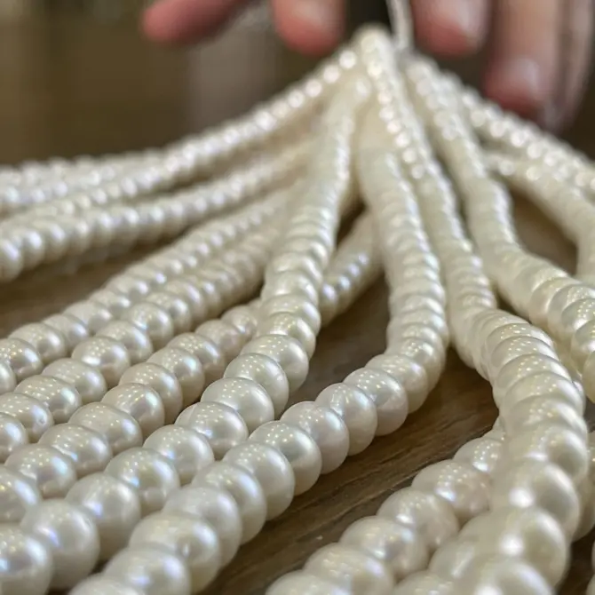Lonjew Real Pearls 7-7.5mm AA Grade Quality Approx 56 Pcs One Strand AN055 - Image 3