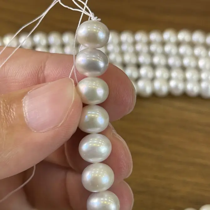 Lonjew Real Pearls 8-8.5mm AA Grade Quality Approx 50 Pcs One Strand AN045  Gray