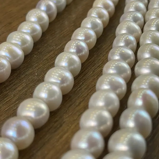 Lonjew Real Pearls 8-8.5mm AA Grade Quality Approx 50 Pcs One Strand AN045  Gray - Image 5