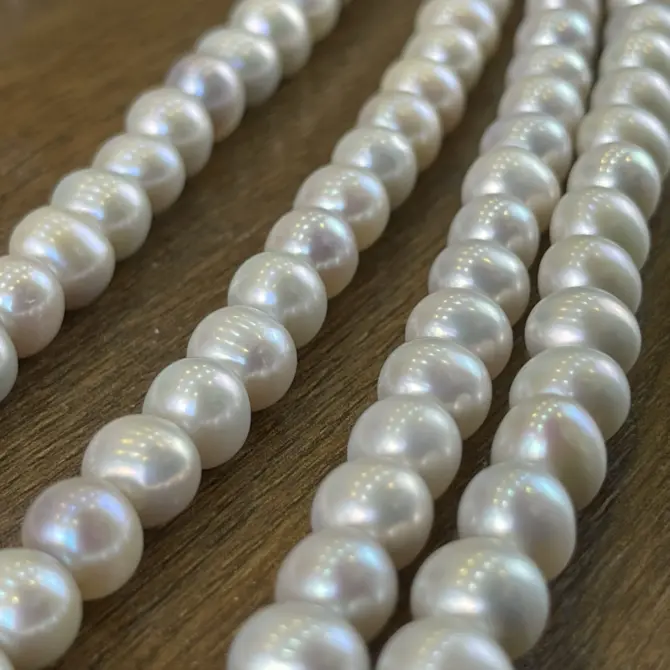 Lonjew Real Pearls 8-8.5mm AA Grade Quality Approx 50 Pcs One Strand AN045  Gray - Image 4