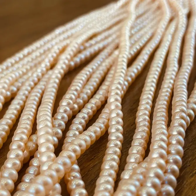 Lonjew Real Pearls 5-5.5mm AAA Grade Quality Approx 76 Pcs One Strand (Pink Color) - Image 5